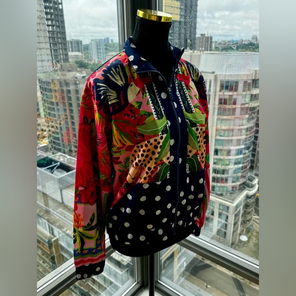 🆕 FARM Rio 🧿 NWT Jacqueta "Divertidamente Azul" - Women's Training Jacket Sz S - Picture 5 of 16